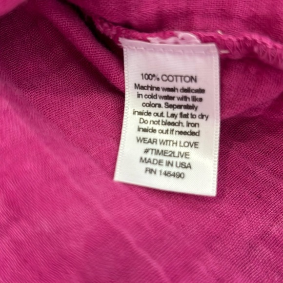 NWT Electric & Rose Farrah Oversized Gauze Shirt Pink Large - Picture 7 of 10